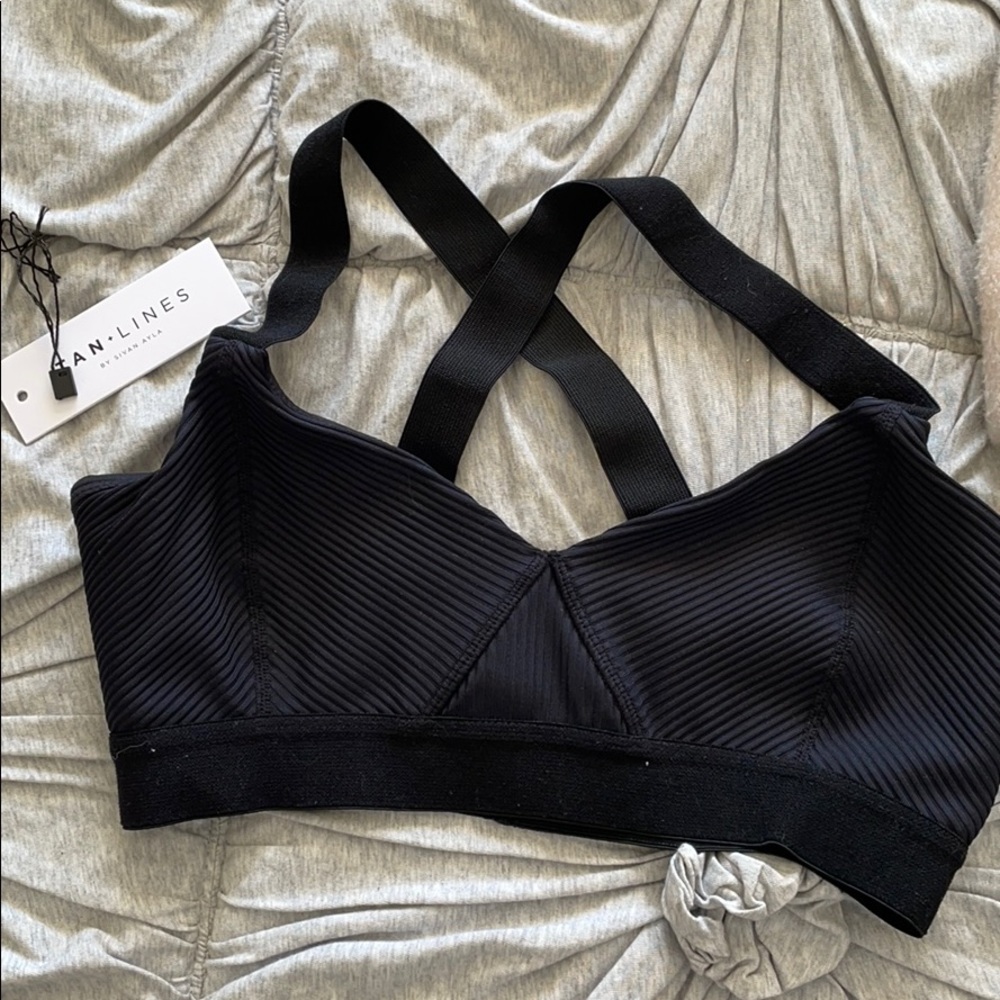 Shop Tan Lines sunset bra, black rib